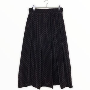 70’s Vintage Velvet Fleur de Lis Velvet Midi Skirt